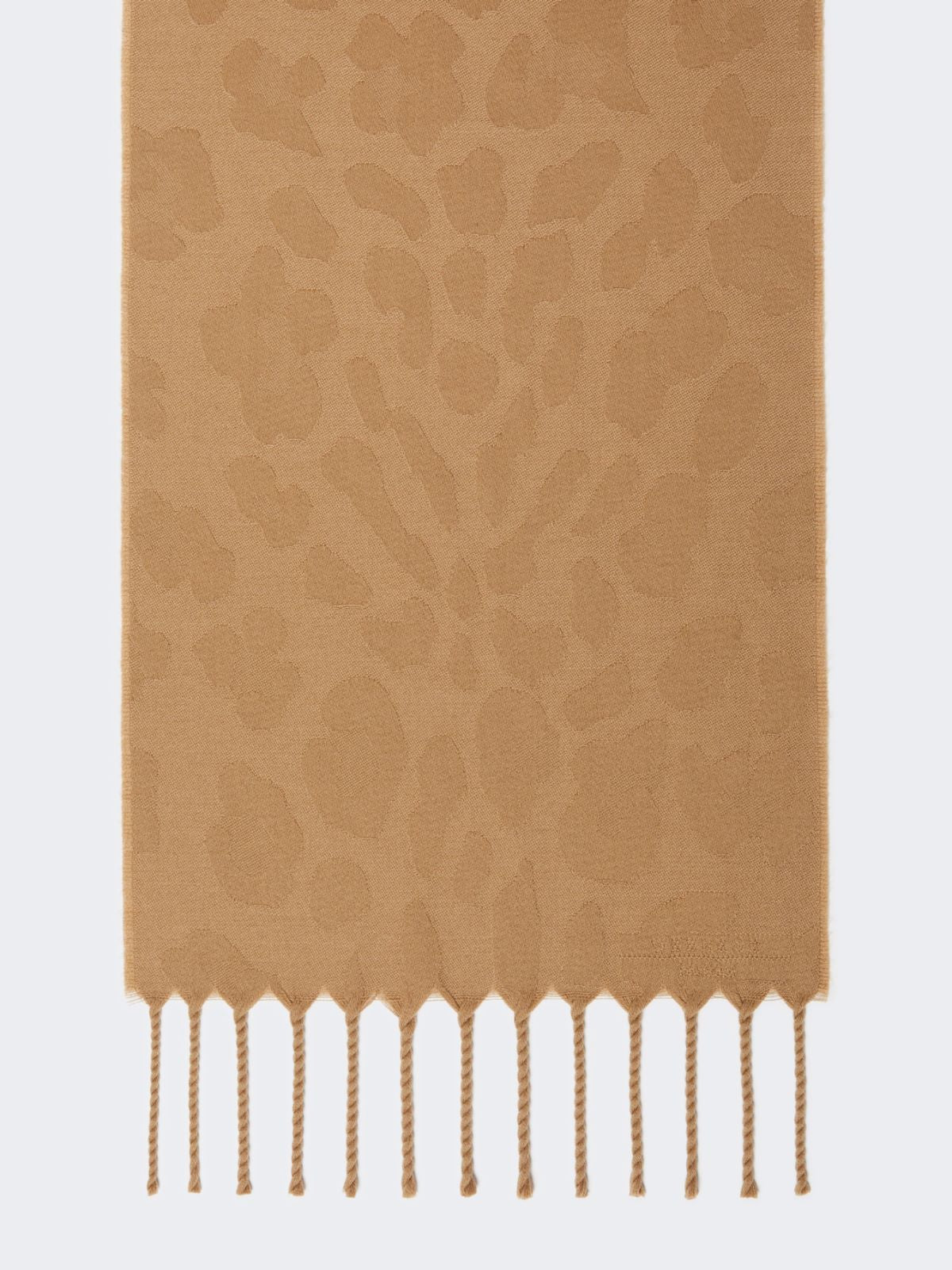 Jacquard wool stole - Beige