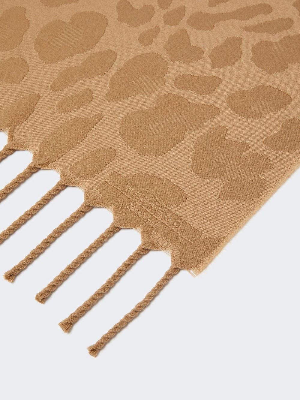 Jacquard wool stole - Beige