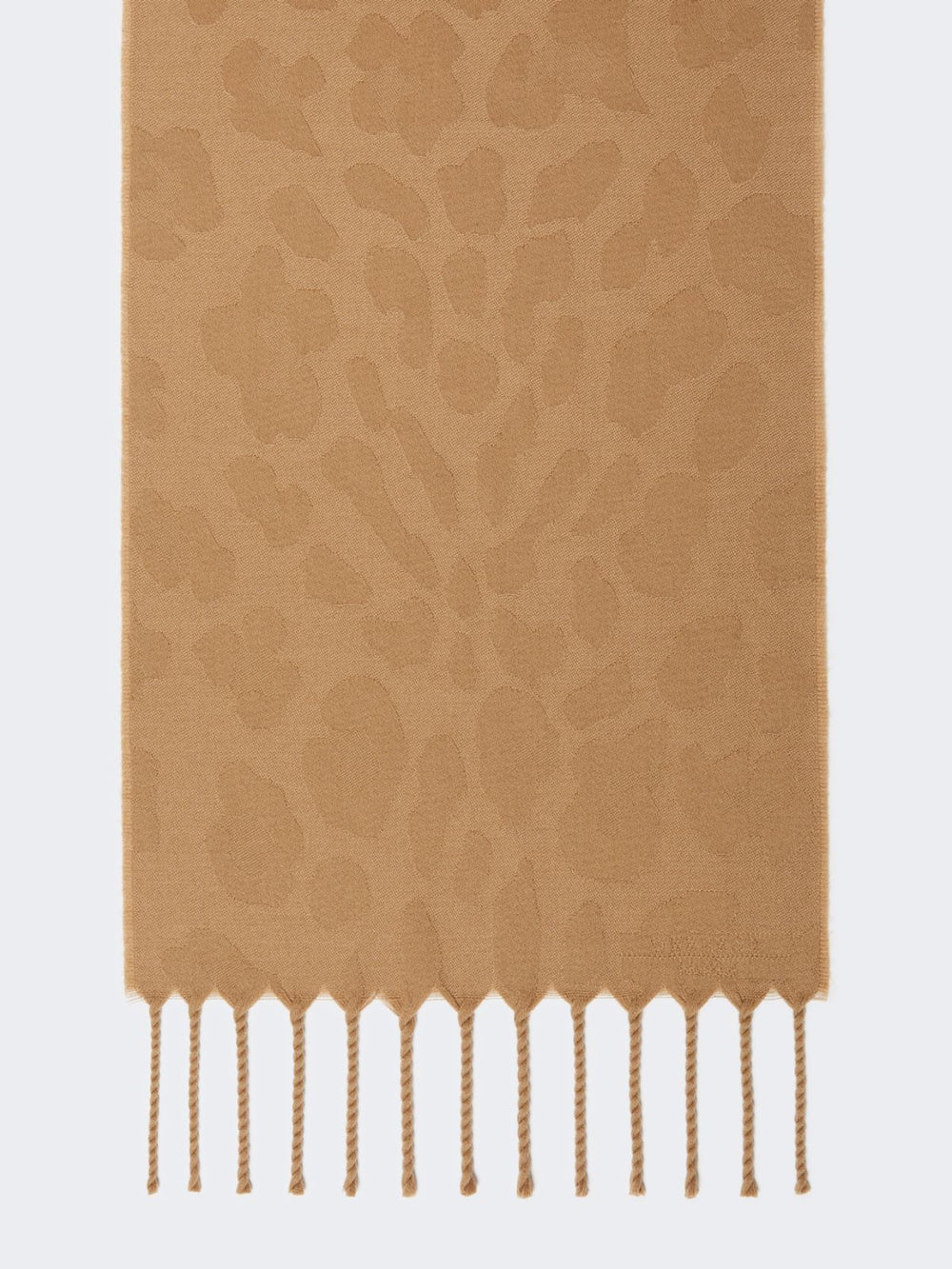 Jacquard wool stole - Beige