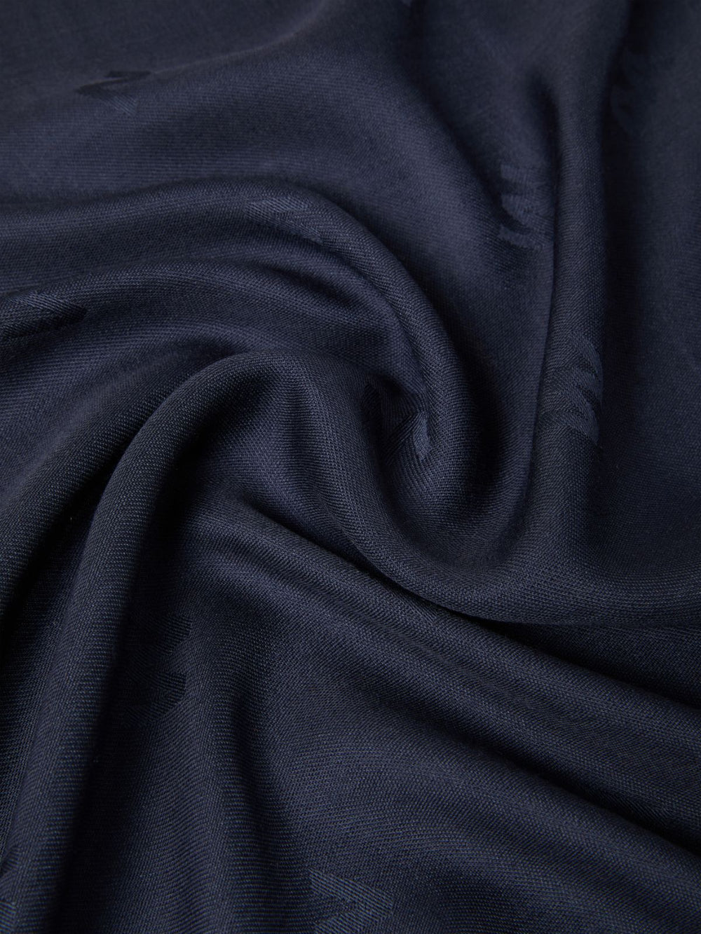 Jacquard-knit wool and silk shawl - Midnightblue