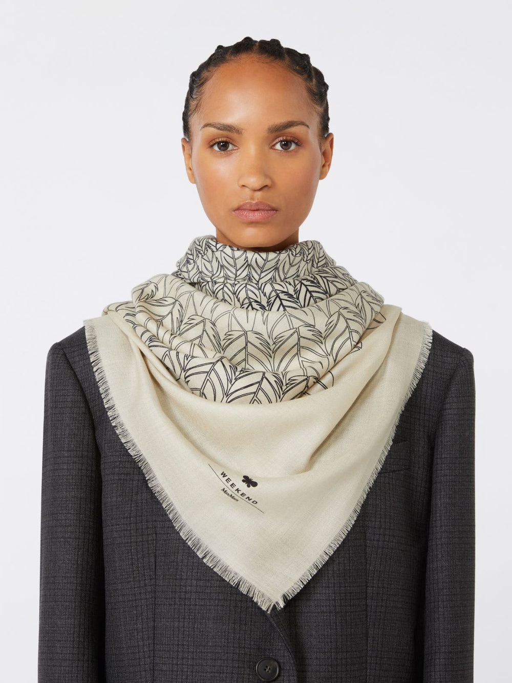 Wool and silk stole - Dark grey