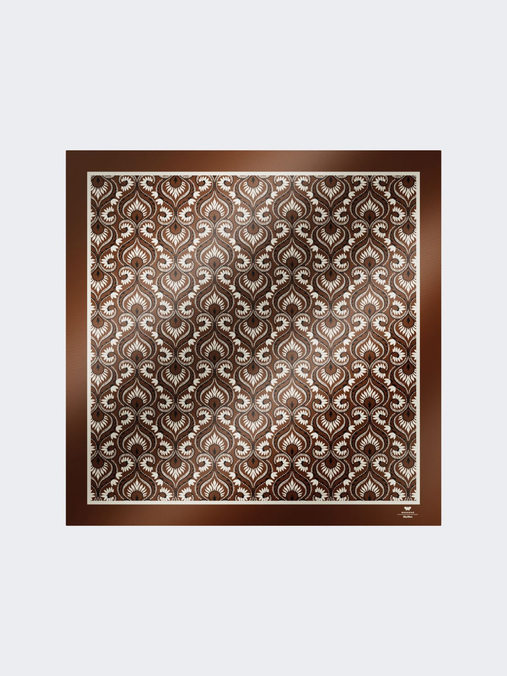 Printed silk square foulard - Caramel