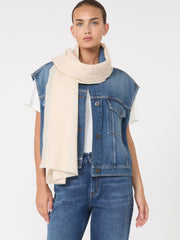 Jacquard wool stole - Ivory