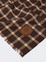 Patterned wool stole - Beige