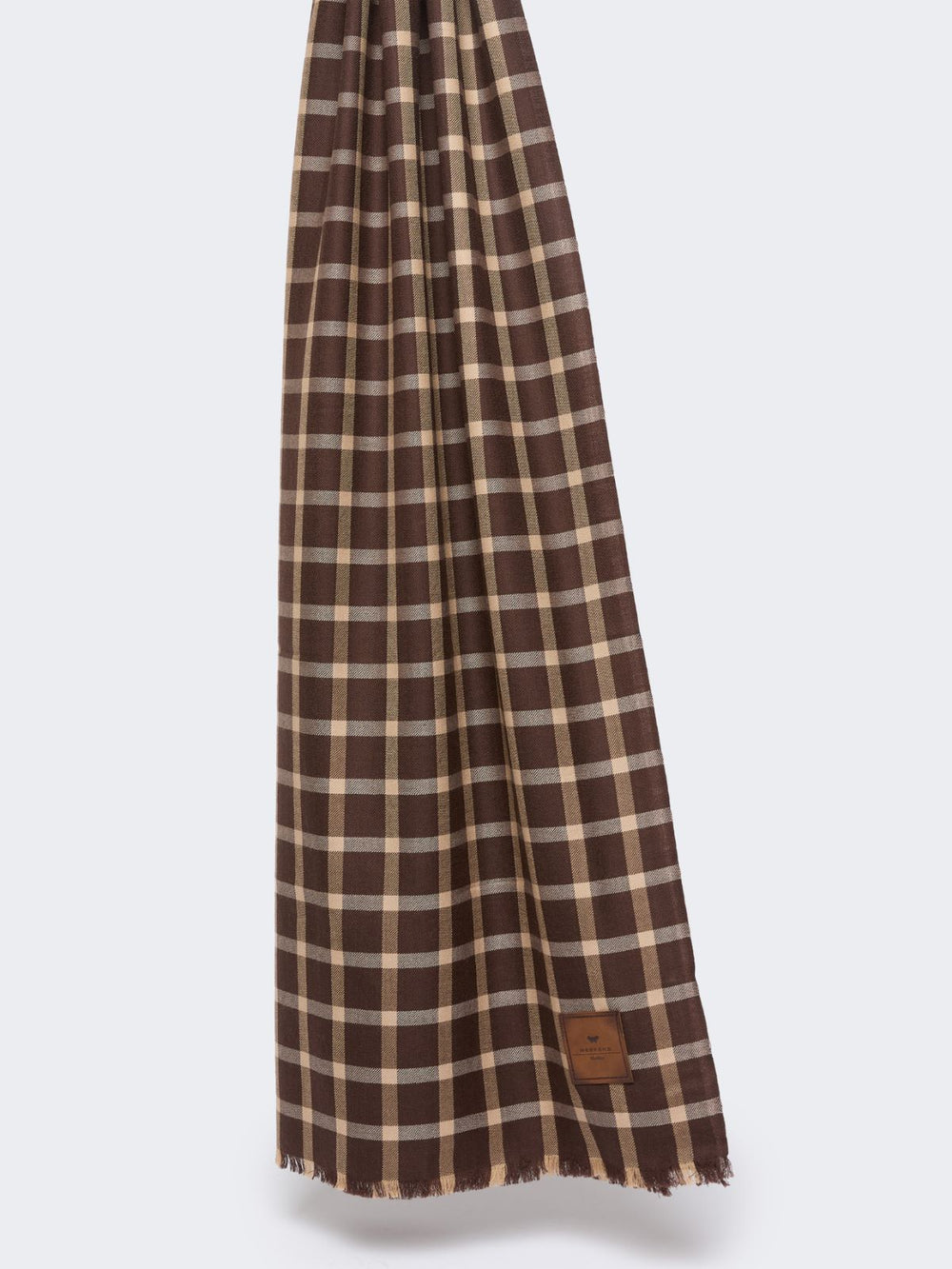 Patterned wool stole - Beige