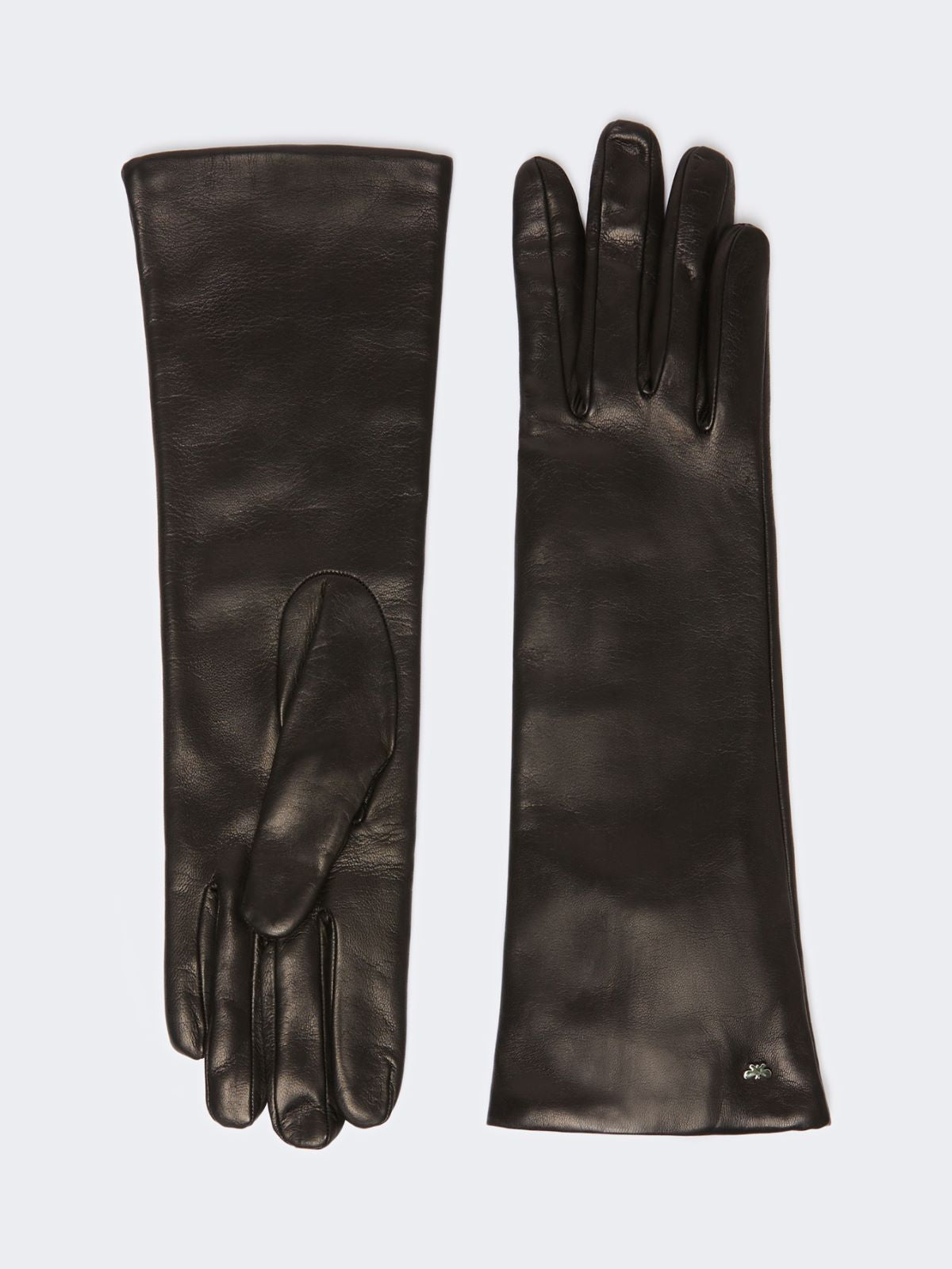 Medium-length nappa leather gloves - Black