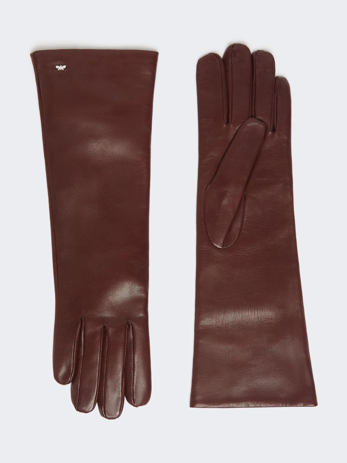 Medium-length nappa leather gloves - Bordeaux