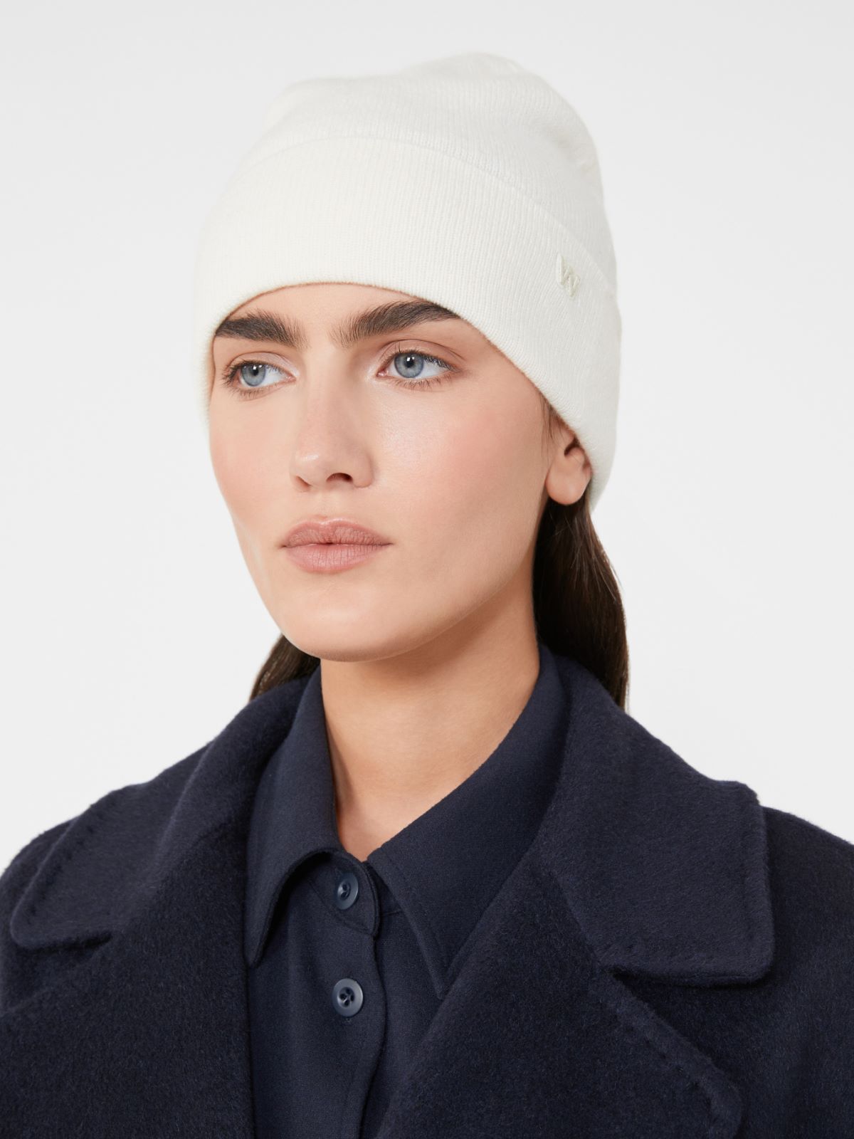 Cashmere beanie - Optical white