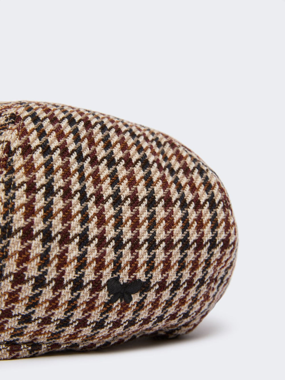Wool and cotton basketweave beret - Red purple