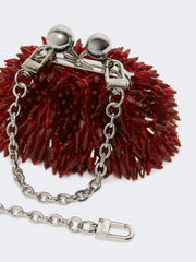 Mini Pasticcino Bag in satin with rhinestones - Red