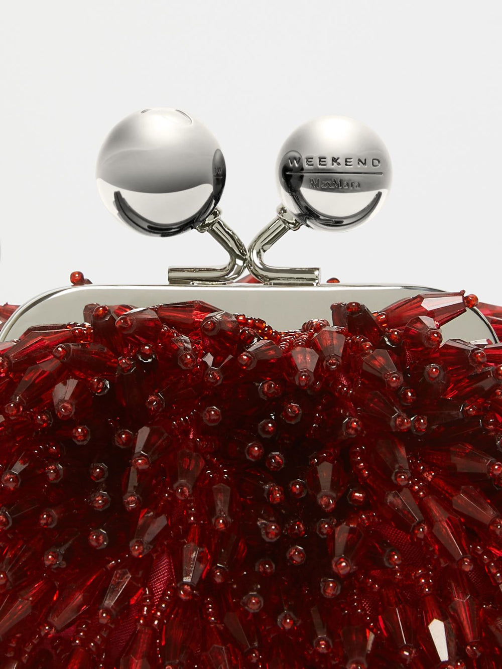 Mini Pasticcino Bag in satin with rhinestones - Red