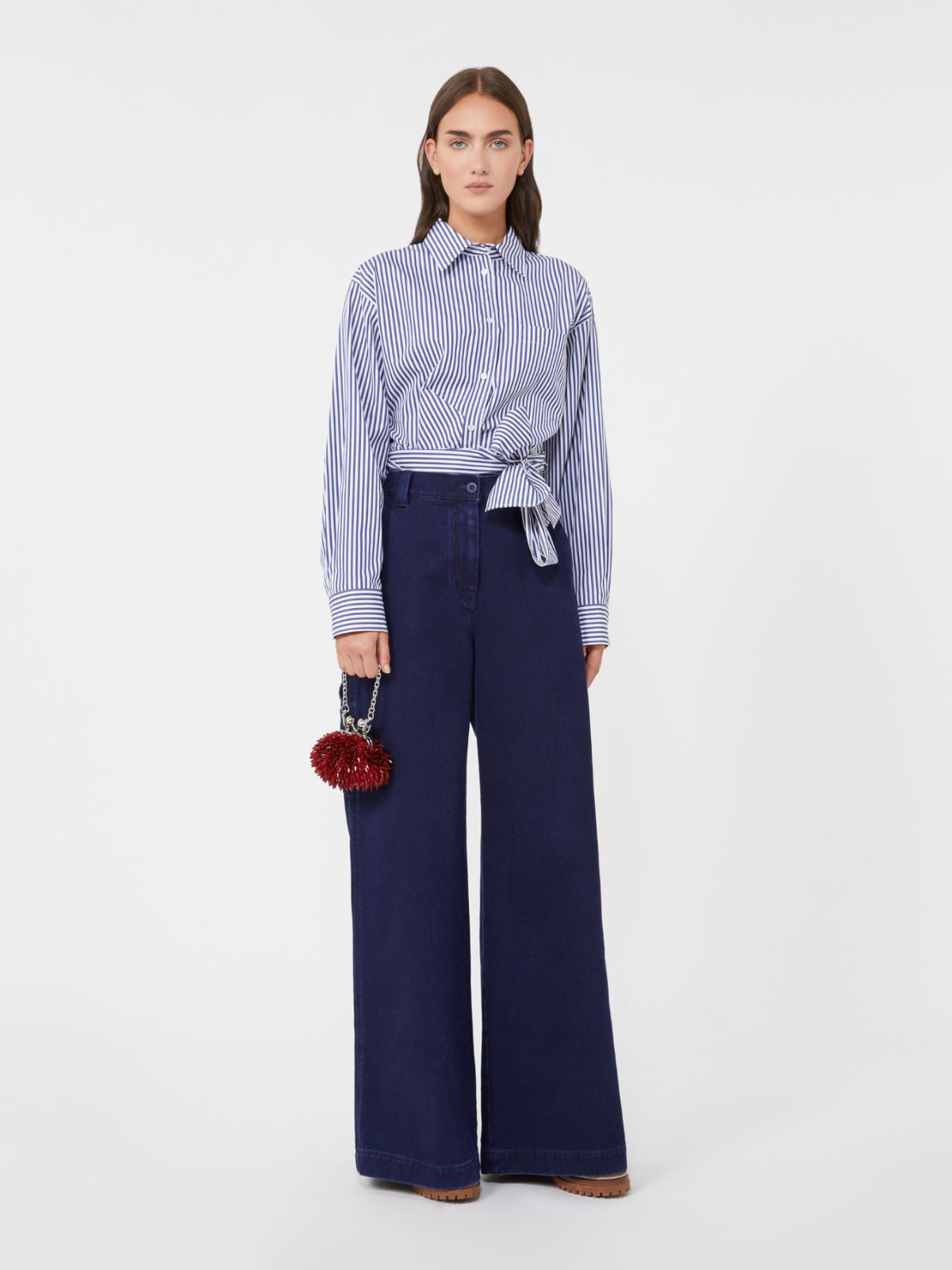 Mini Pasticcino Bag in satin with rhinestones - Red