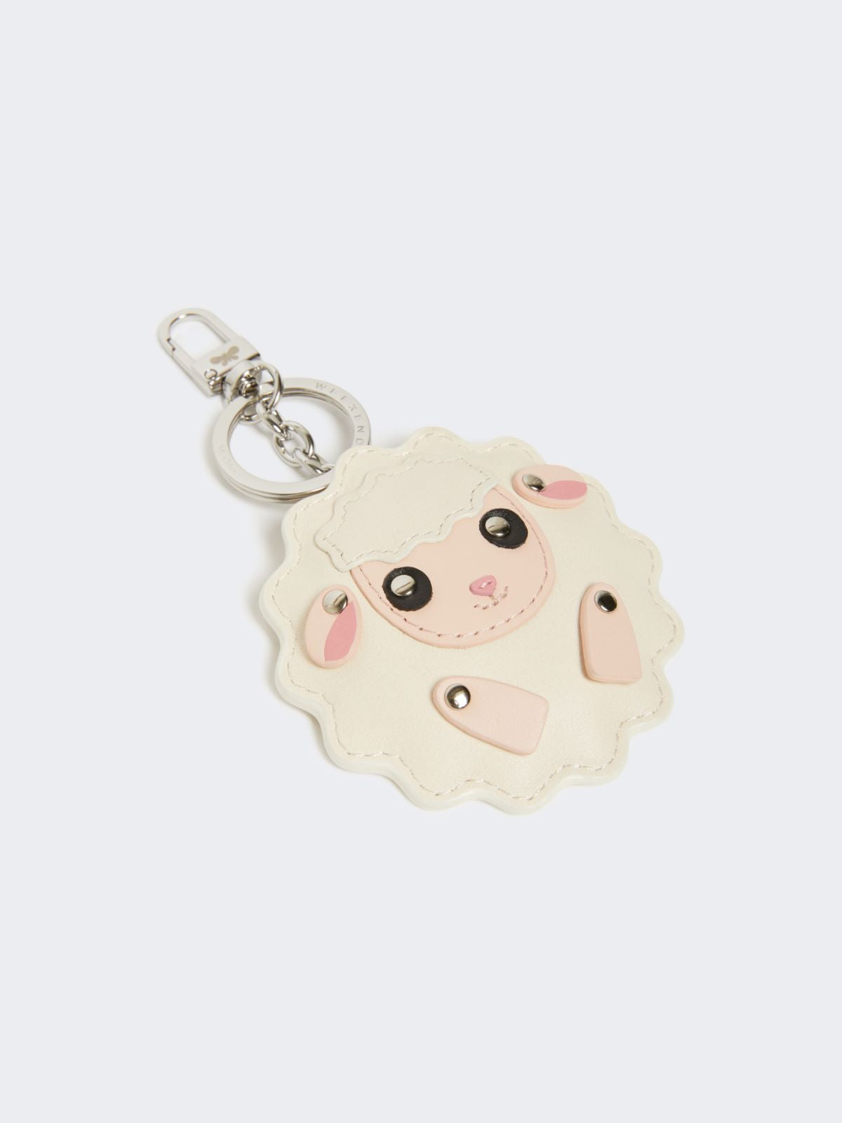 Leather keyring - Optical white
