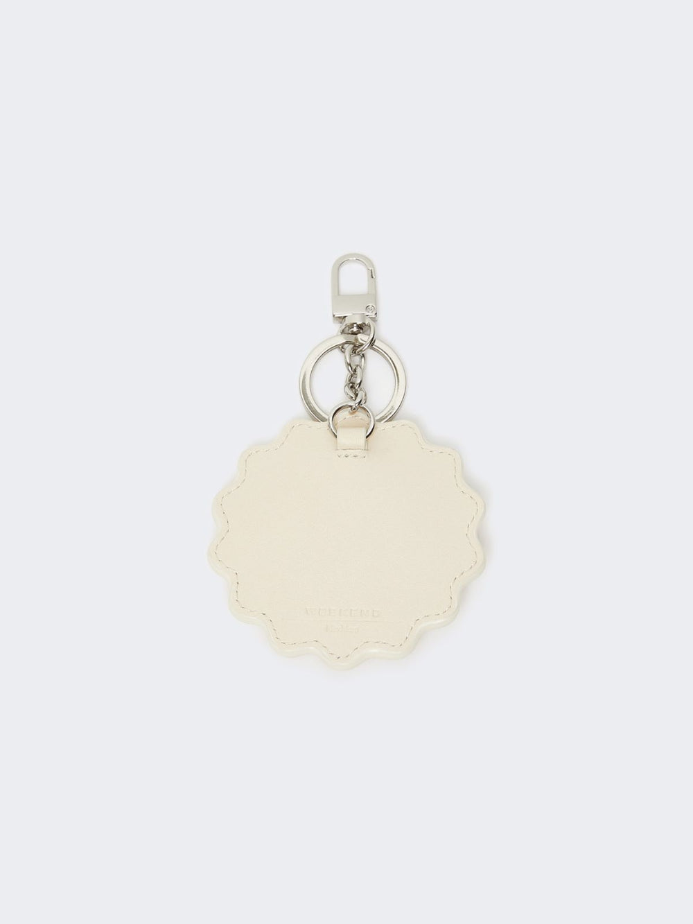 Leather keyring - Optical white