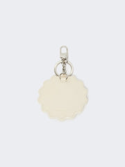 Leather keyring - Optical white
