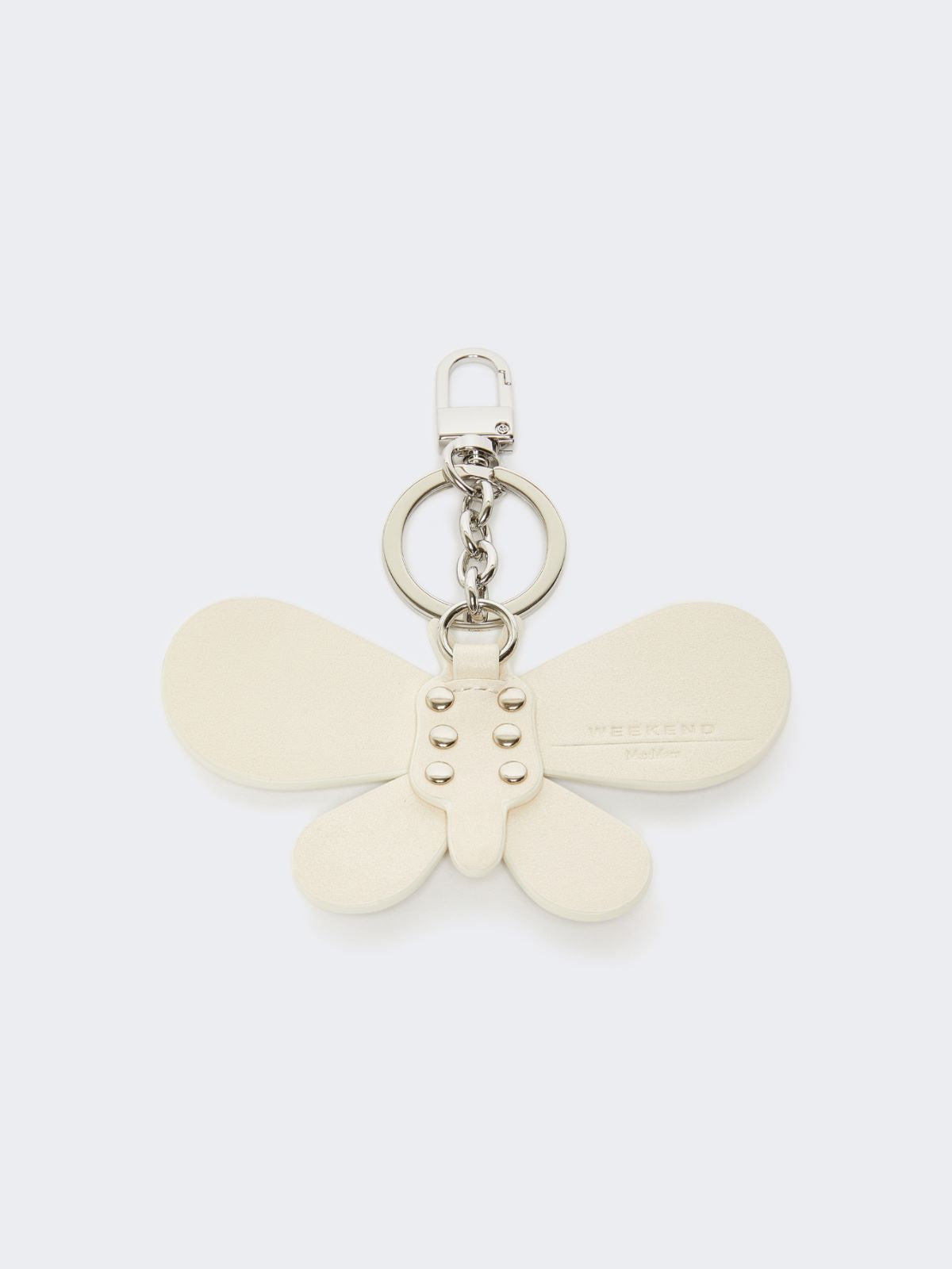 Leather keyring - Ivory