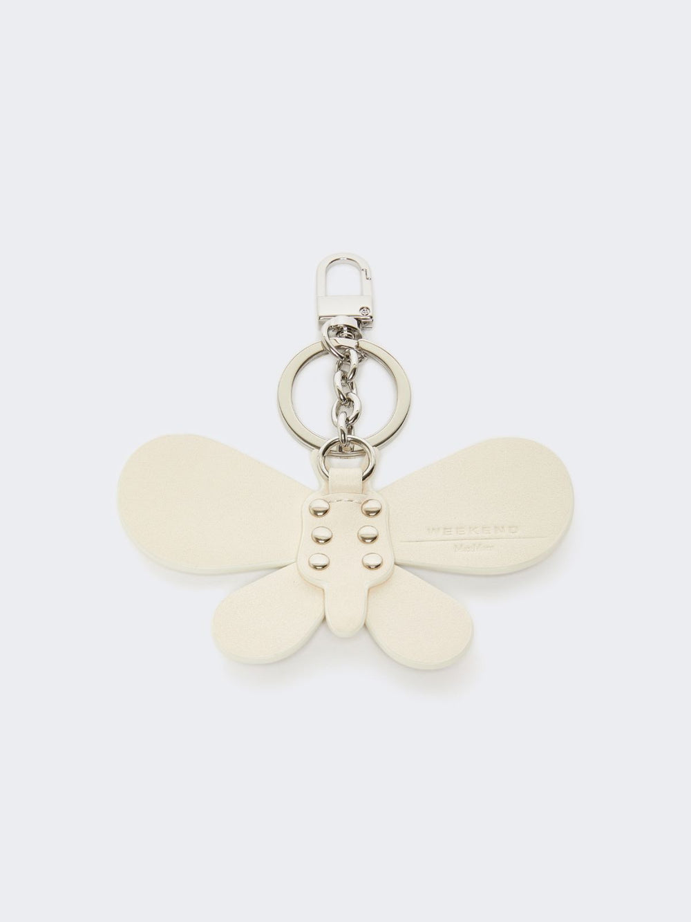 Leather keyring - Ivory