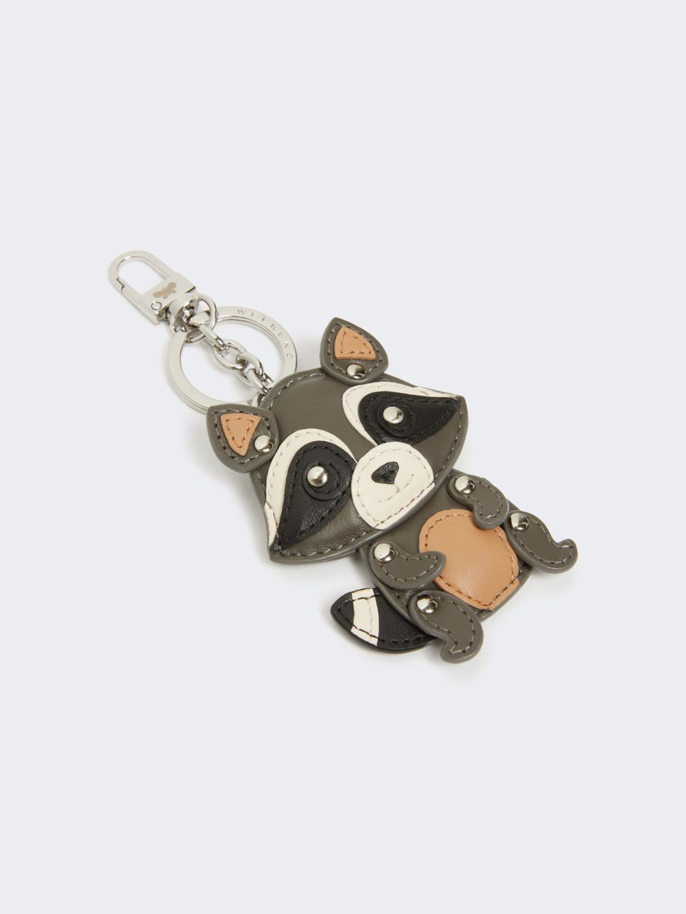 Leather keyring - Medium grey