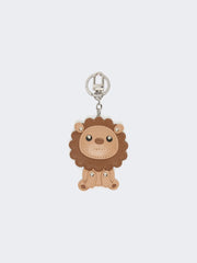 Leather keyring - Beige