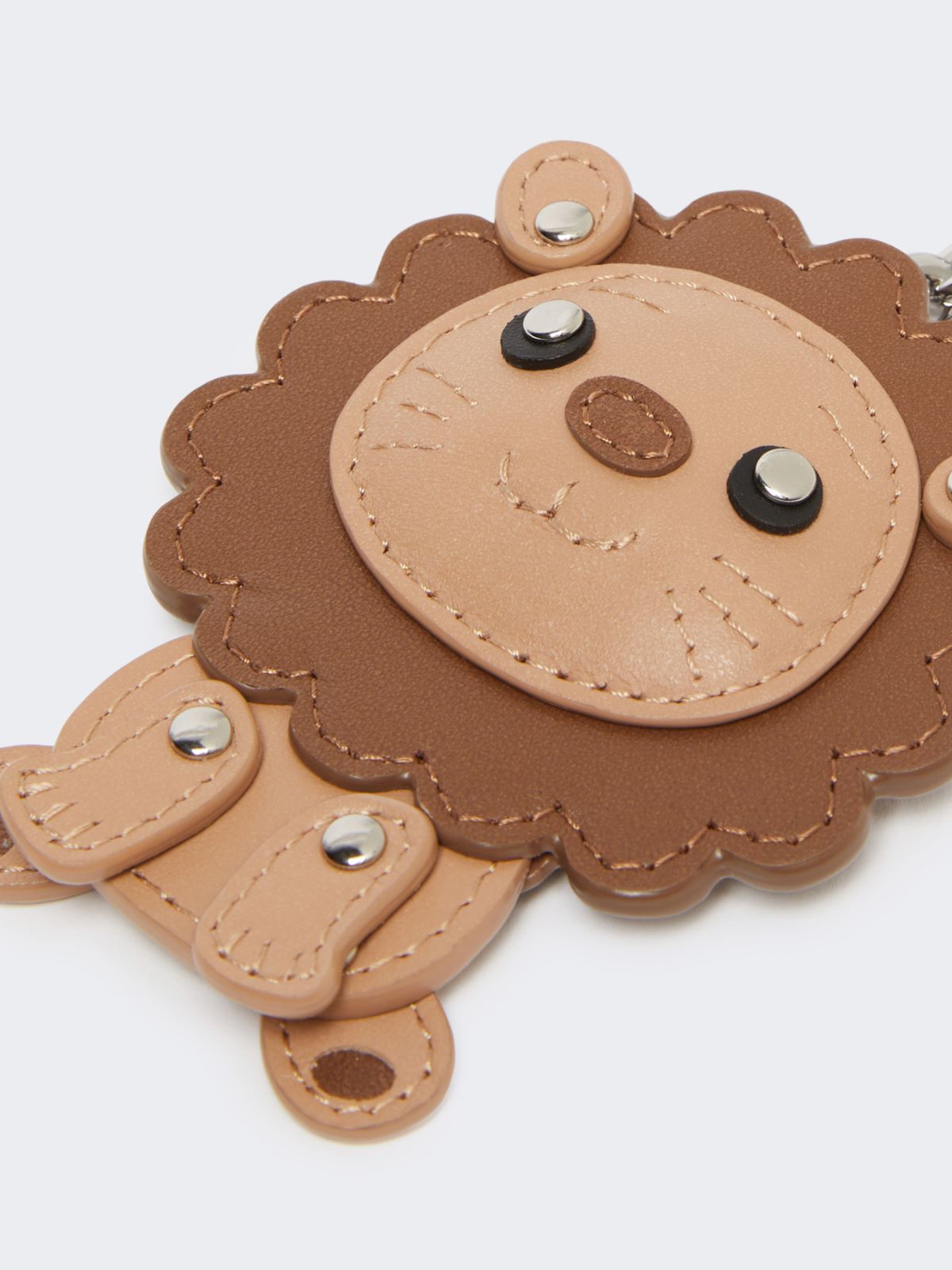 Leather keyring - Beige