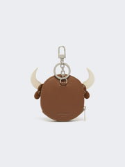 Leather keyring - Tobacco