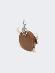 Leather keyring - Tobacco