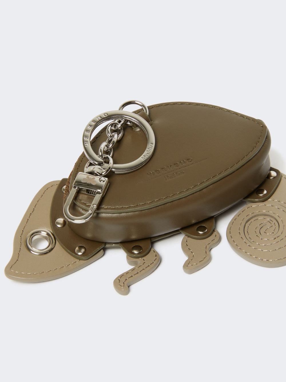 Leather keyring - Moss green