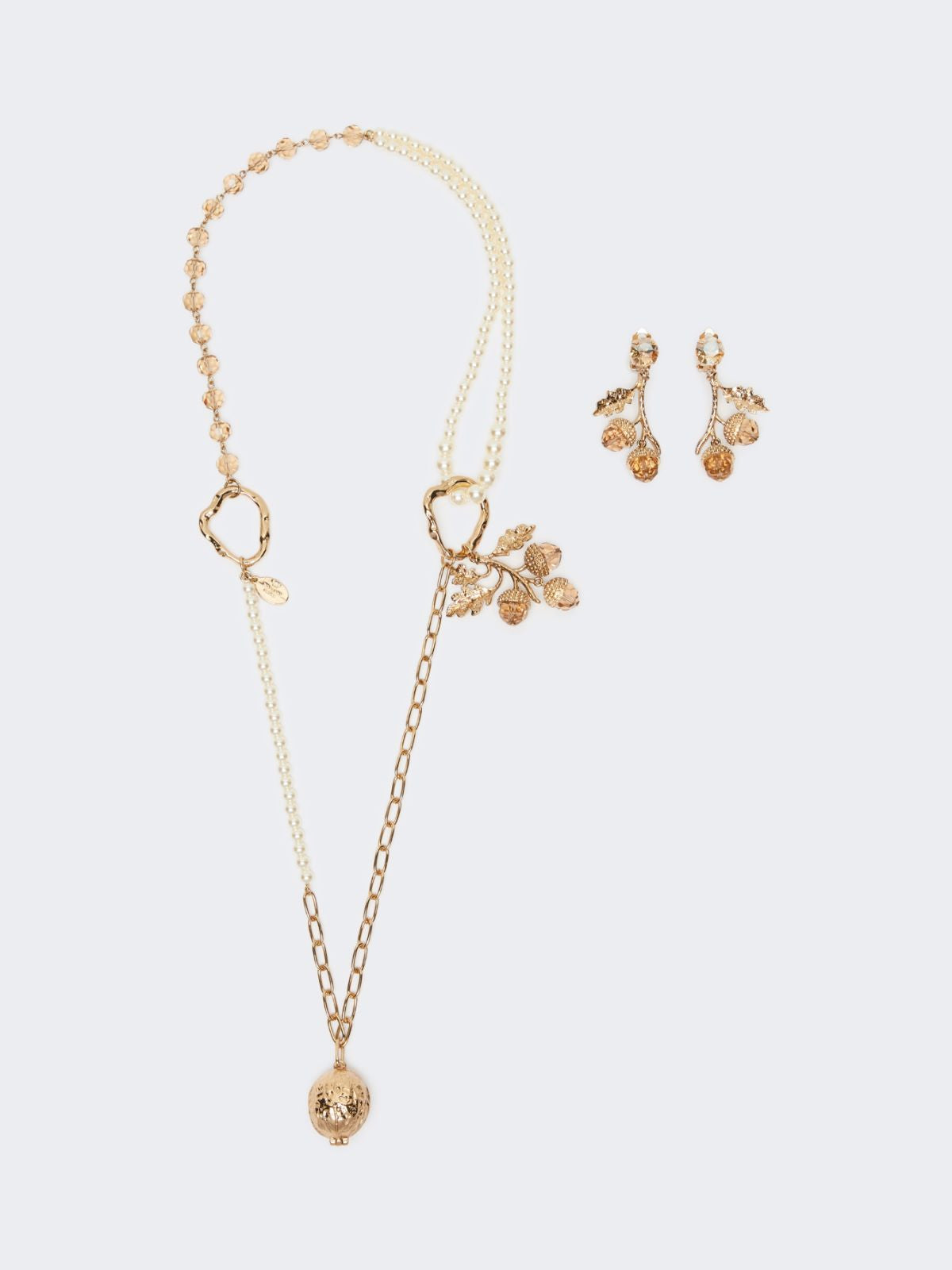 Set with charms and crystals - Gold