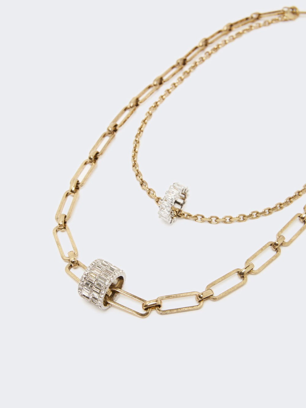 Metal double-strand necklace - Gold