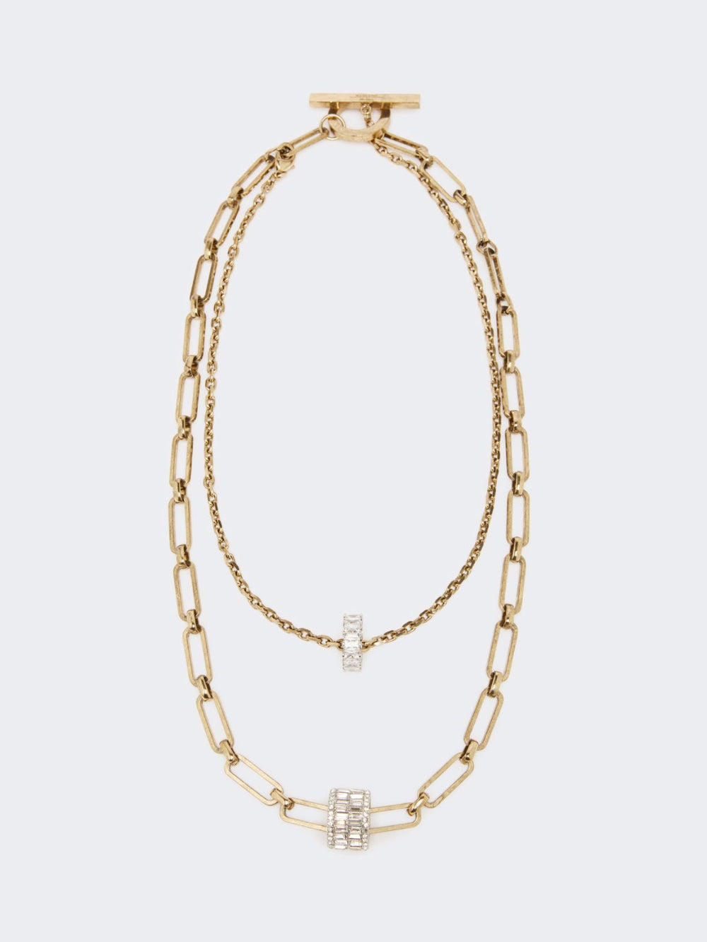 Metal double-strand necklace - Gold