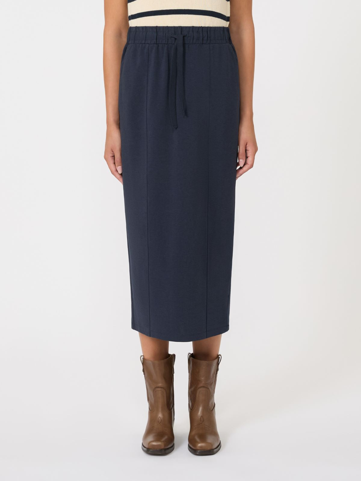 Milano-knit jersey skirt - Navy