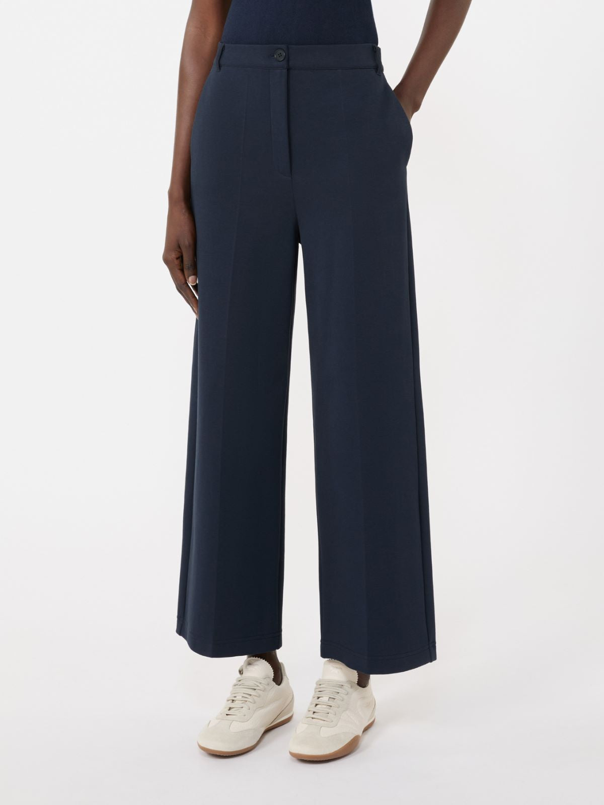 Double-faced jersey trousers - Navy