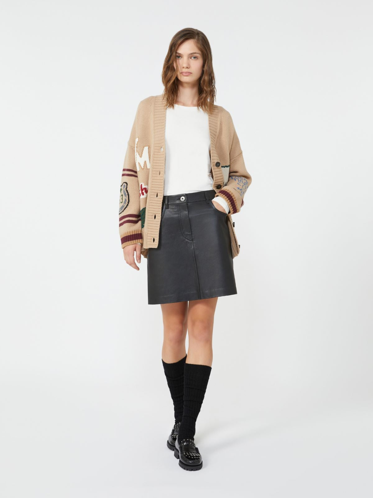 Stretch jersey basic T-shirt - Ecru