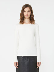 Stretch jersey basic T-shirt - Ecru