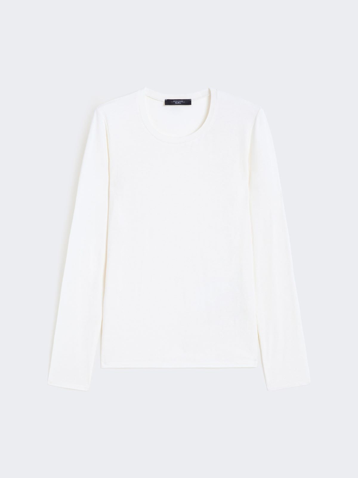 Stretch jersey basic T-shirt - Ecru