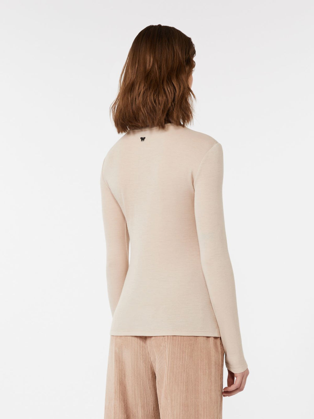 Wool and silk gauze turtleneck - Beige