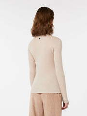 Wool and silk gauze turtleneck - Beige