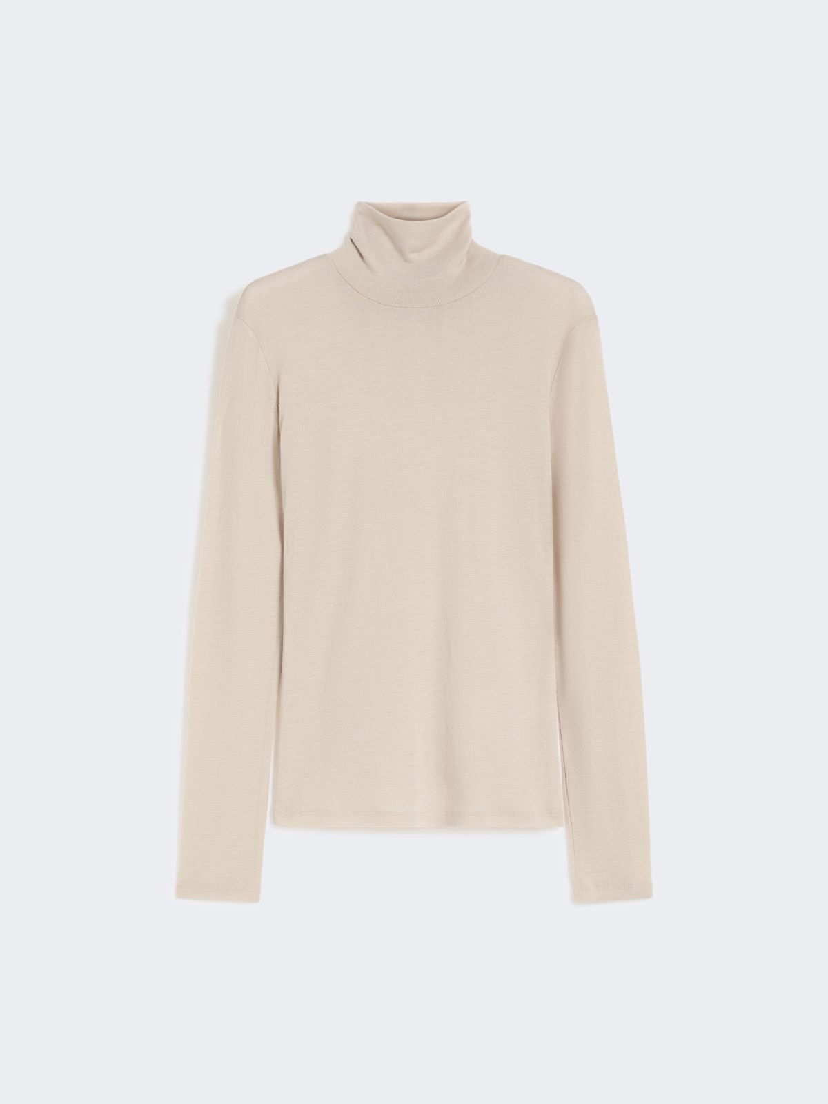 Wool and silk gauze turtleneck - Beige