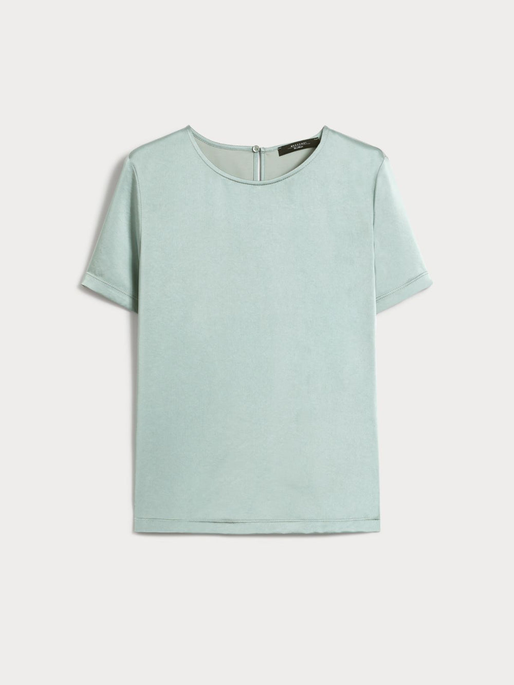 Satin and jersey T-shirt - Jade