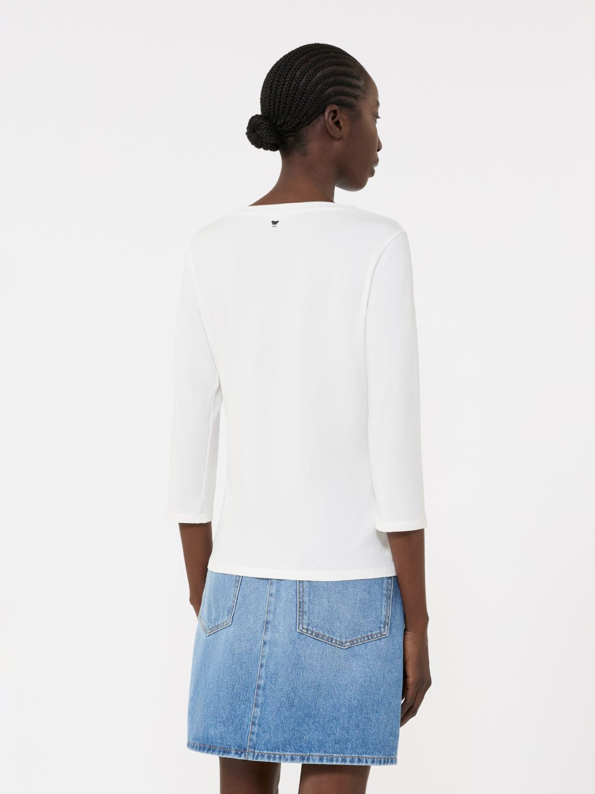 Stretch cotton T-shirt - White