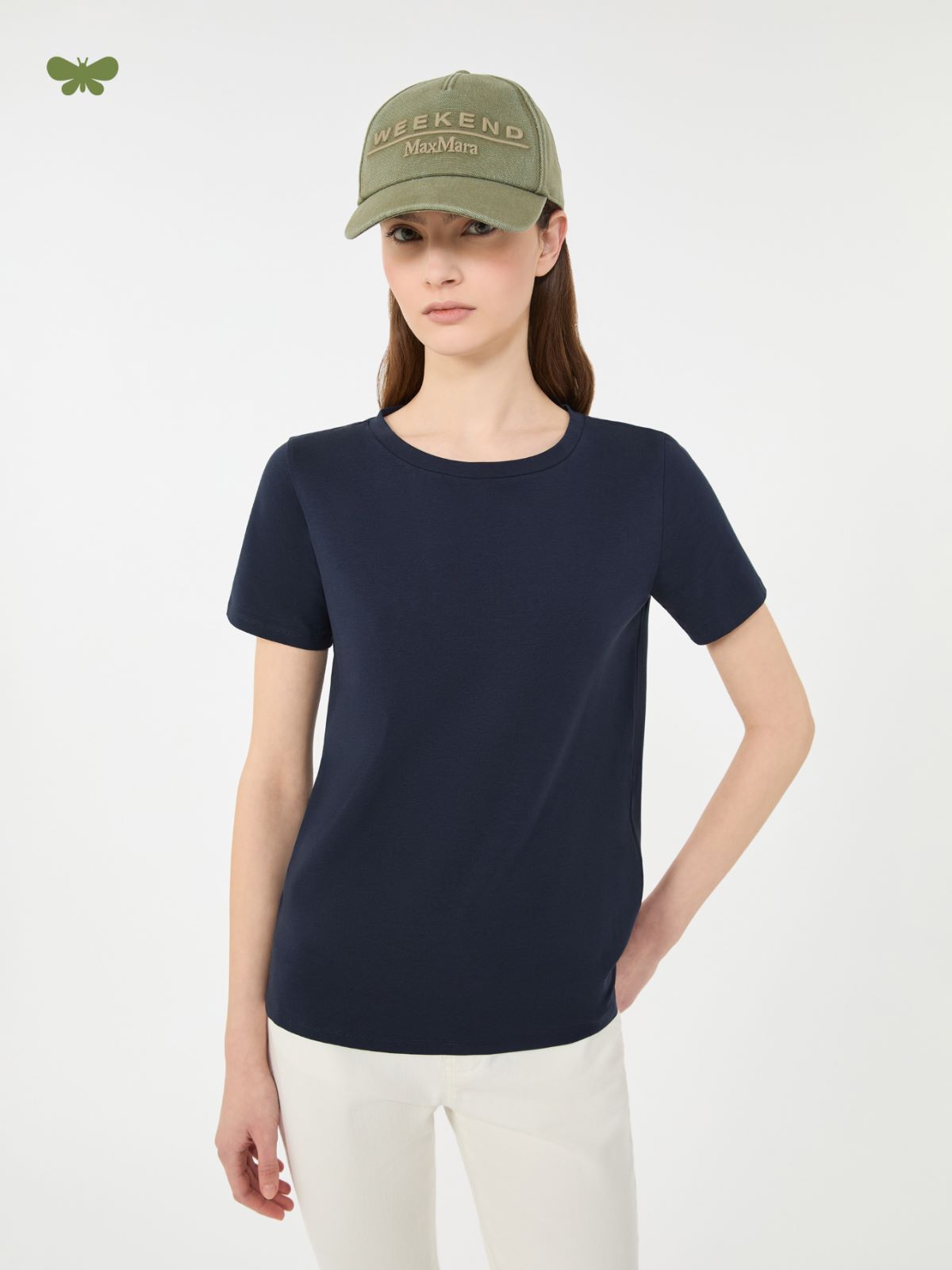 Basic cotton jersey T-shirt - Navy