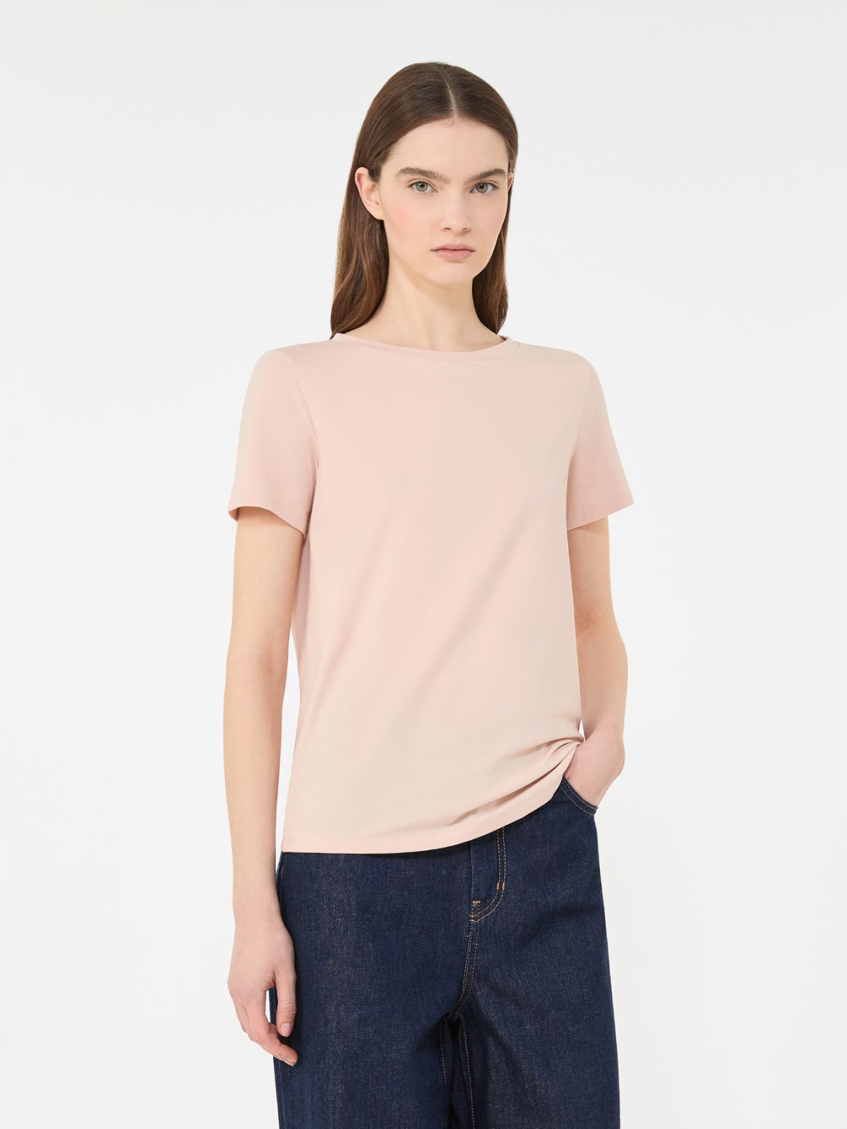 Basic cotton jersey T-shirt - Pink