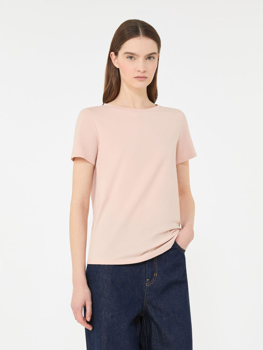 Basic cotton jersey T-shirt - Pink