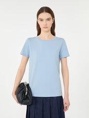 Basic cotton jersey T-shirt - Light blue