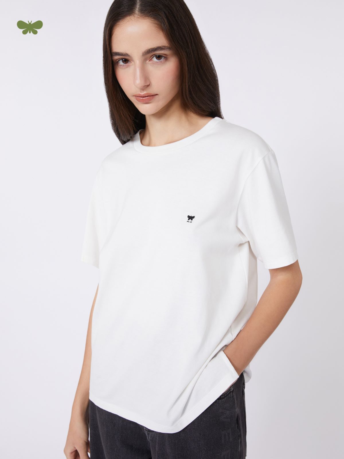 Cotton basic T-shirt - Optical white