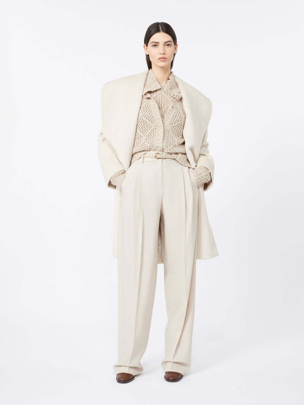 Alpaca and virgin wool coat - Beige