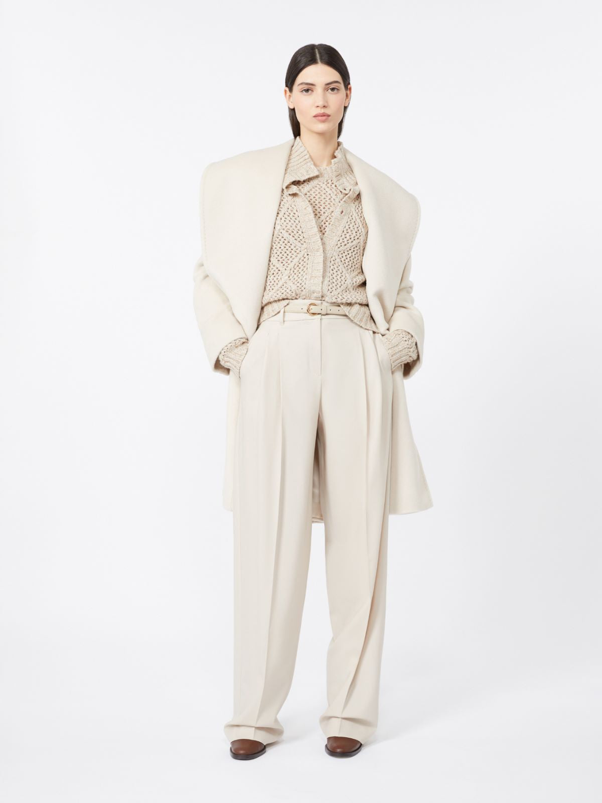 Alpaca and virgin wool coat - Beige