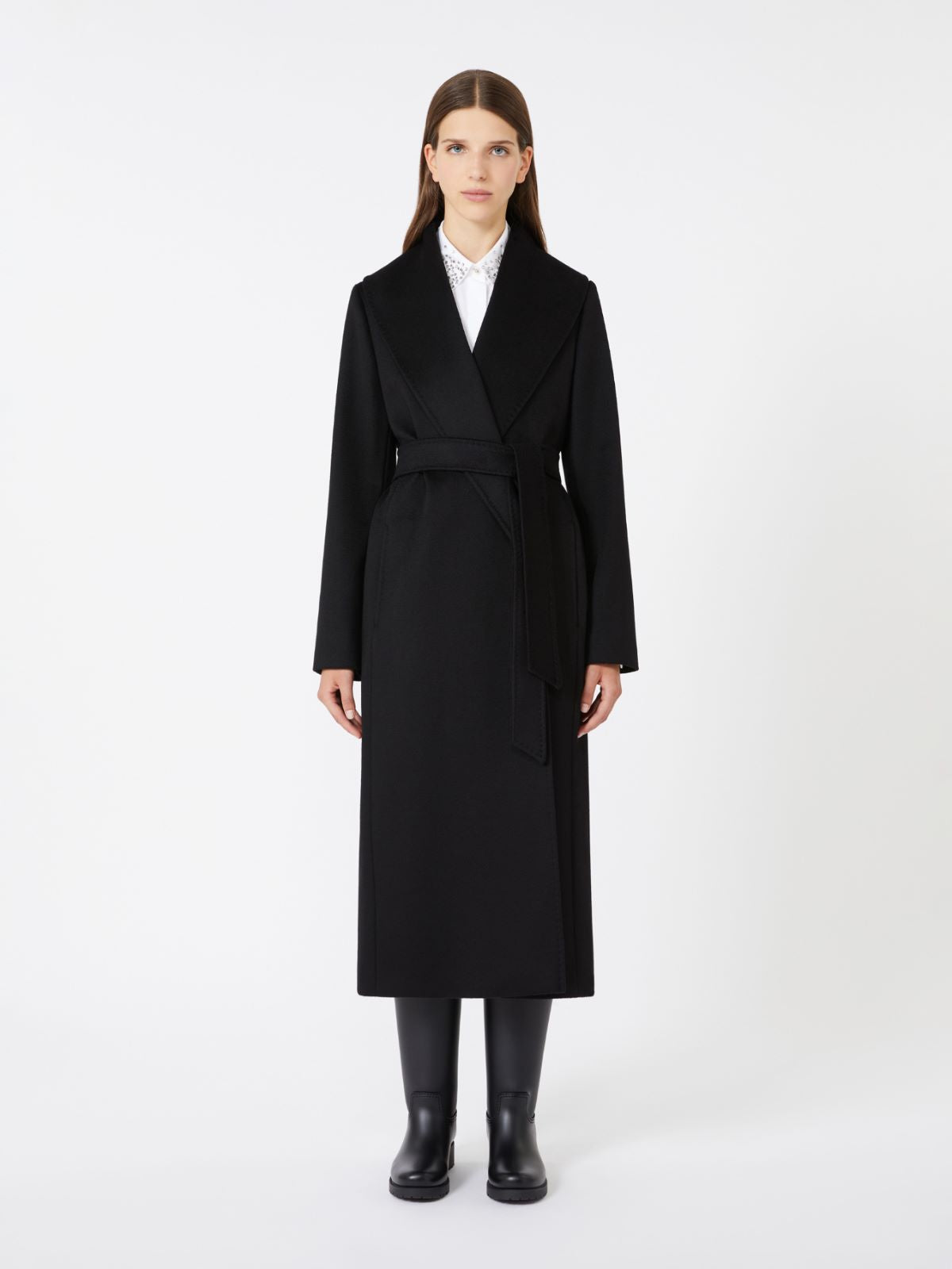 Pure virgin wool broadcloth coat - Black