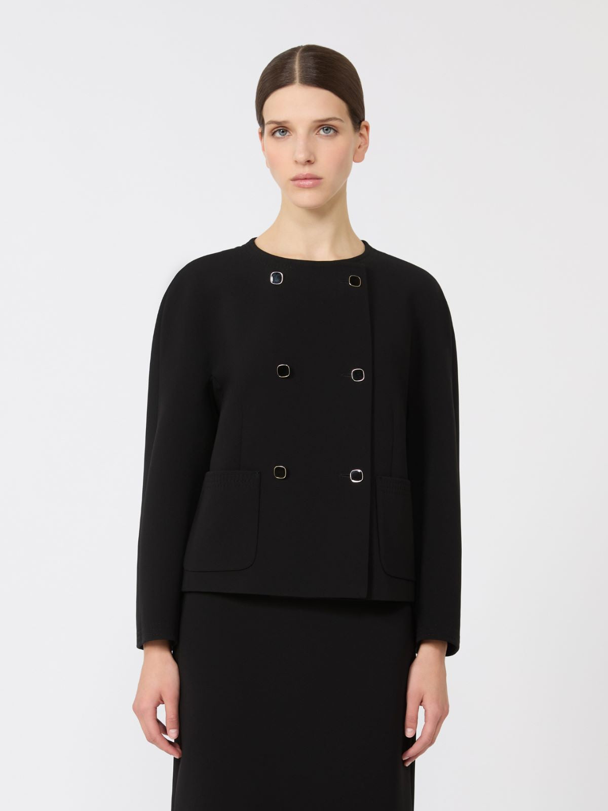 Boxy jacket in cady - Black