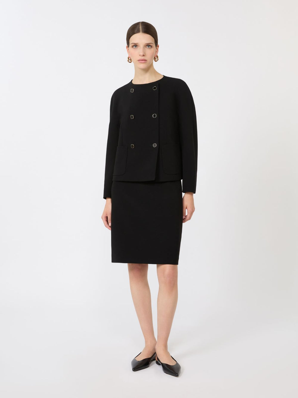Boxy jacket in cady - Black
